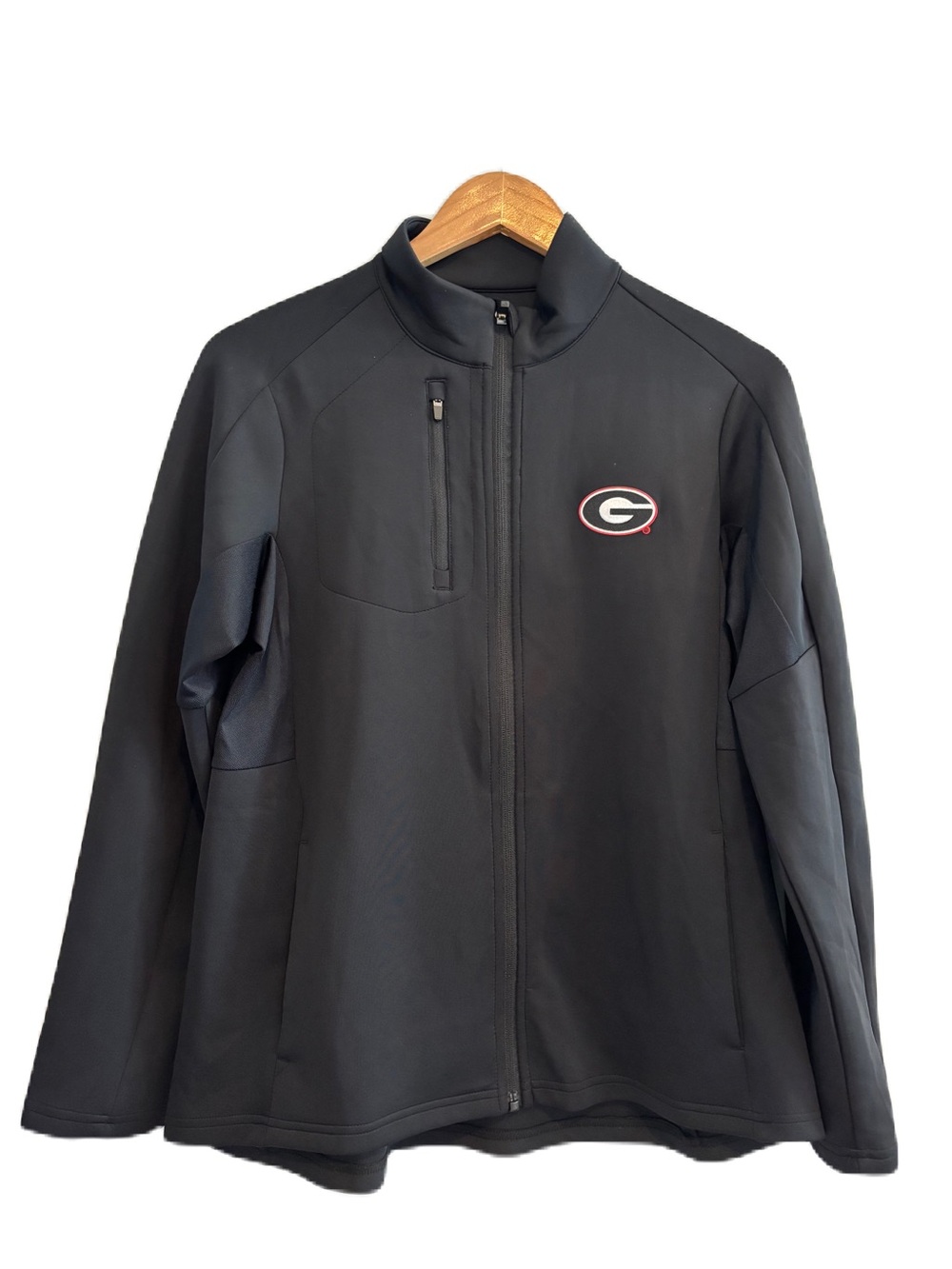 Antigua Women's Black UGA Full-Zip Lightweight Jacket Size Large